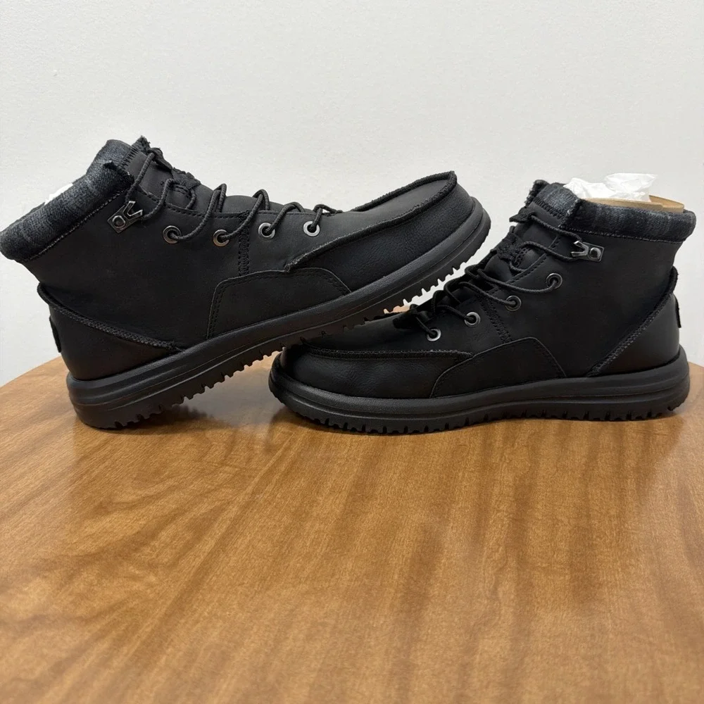 Hey‎ Dude Mens Bradley Classic Black Boots Shoes Size 10 Comfortable Lightweight